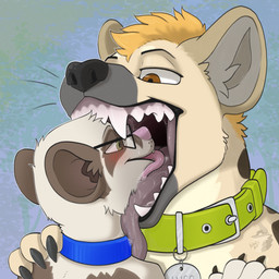 big_fangs blush bodily_fluids collar deep_kiss duo fangs huge_fangs imminent_vore kissing licking licking_tongue long_tongue male oral_vore saliva saliva_on_face saliva_on_tongue saliva_string staring_into_throat teeth tongue vore wide_tongue arkailart domestic_ferret hyena mammal mustelid musteline true_musteline weasel absurd_res hi_res
