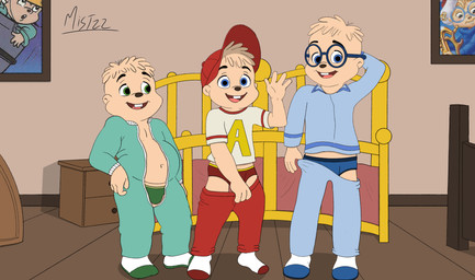 anthro bed_sheet bedding bedroom clothing eyewear footwear gesture glasses group hat headgear headwear looking_at_viewer male pajamas smile socks standing trio underwear waving waving_at_viewer young young_anthro young_male mistzz alvin_and_the_chipmunks alvin_and_the_chipmunks_(1983) alvin_seville simon_seville theodore_seville chipmunk ground_squirrel mammal rodent sciurid absurd_res hi_res