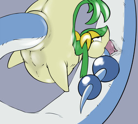 abdominal_bulge all_the_way_through anal anal_penetration anal_threading animal_genitalia anthro anthro_on_feral anus barefoot bestiality big_anus blue_body blue_skin dominant duo erection eyelashes feet fellatio female female_penetrated feral genital_slit genitals half-closed_eyes larger_dom larger_male male male/female male_penetrating male_penetrating_female narrowed_eyes nude oral oral_penetration penetration penile penis sex size_difference smaller_female smaller_penetrated tail tail_fetish tail_insertion tail_play threaded_by_tail vein veiny_penis vulva kingofacesx mythology nintendo pokemon dragon dragonair generation_1_pokemon generation_5_pokemon mythological_creature mythological_scalie pokemon_(species) scalie snivy 2014