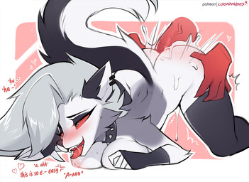 ambiguous_penetration anthro ass_up blush bodily_fluids breasts butt butt_grab choker clothing collar cum cum_everywhere cum_inside dialogue disembodied_hand disembodied_penis duo ejaculation female female_anthro female_penetrated fluffy fluffy_tail genital_fluids genitals hand_on_butt heart_symbol jewelry legwear looking_pleasured male male/female male_penetrating male_penetrating_female messy moan necklace nipples penetration penis saliva sex solo_focus spiked_collar spikes sweat tail text thigh_highs tongue tongue_out conditional_dnp loonanudes hellaverse helluva_boss mythology loona_(helluva_boss) canid canid_demon canine demon hellhound imp mammal mythological_canine mythological_creature 2021 english_text