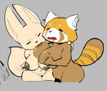 anthro belly big_breasts bodily_fluids breast_play breast_suck breasts brown_nipples drooling duo eyes_closed female female/female grey_background nipple_fetish nipple_pinch nipple_play nipples orange_body pinch saliva simple_background slightly_chubby sucking tan_body thick_thighs estebon89 aggretsuko sanrio fenneko retsuko ailurid canid canine fennec_fox fox mammal red_panda true_fox 2024 colored_sketch portrait sketch three-quarter_portrait