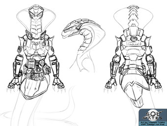 anthro apode armor claws clothed clothing eyewear female goggles legless police police_officer police_uniform pouch_(clothing) pupils scales serpentine slit_pupils snake_hood solo uniform vstlm sol_mates twist_(sol_mates) draconcopode naga najani_(sol_mates) scalie model_sheet monochrome sketch