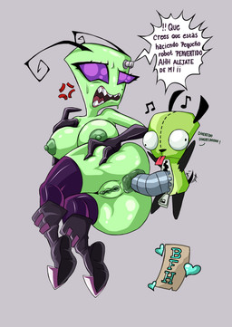 2_antennae 3_fingers anal anal_penetration antennae_(anatomy) anus areola armwear big_anus big_breasts big_butt black_antennae black_armwear black_boots black_clothing black_elbow_gloves black_footwear black_gloves black_handwear blue_heart blue_text bodily_fluids boots breasts butt clitoris clothing cross-popping_vein curled_antennae darkened_anus dog_costume duo elbow_gloves exclamation_point explicitly_stated_nonconsent eyelashes female female_humanoid female_penetrated fingers footwear from_behind_position genitals glistening glistening_anus glistening_areola glistening_armwear glistening_breasts glistening_butt glistening_clothing glistening_elbow_gloves glistening_genitalia glistening_gloves glistening_handwear glistening_legwear glistening_nipples glistening_penis glistening_thigh_highs gloves green_anus green_areola green_body green_breasts green_butt green_clitoral_hood green_clitoris green_nipples green_skin green_vulva grey_background grey_penis hand_on_breast hand_on_butt hand_on_own_breast hand_on_own_butt handwear heart_symbol humanoid_genitalia humanoid_on_humanoid humanoid_penetrated humanoid_penetrating humanoid_penetrating_humanoid humanoid_vulva interspecies larger_female larger_penetrated legwear logo long_antennae looking_at_another looking_back looking_back_at_another lying machine male male/female male_humanoid male_penetrating male_penetrating_female mole_under_eye mostly_nude_female mostly_nude_humanoid motion_lines musical_note musical_symbol nipples noseless not_furry on_side penetration penile penile_penetration penis penis_in_ass pointy_speech_bubble purple_clothing purple_eyes purple_legwear purple_text purple_thigh_highs raised_arms red_tongue repeated_text robot_penis sex sharp_teeth shoes simple_background size_difference small_but_hung smaller_male speech_bubble standing sweat symbol tail tail_motion tailwag talking_to_another teeth text thick_thighs thigh_highs tongue unzipped vulva white_speech_bubble wide_hipped_female wide_hipped_humanoid wide_hips zipper bluehotheart invader_zim nickelodeon gir_(invader_zim) tak_(invader_zim) alien alien_humanoid humanoid irken robot robot_humanoid 2025 absurd_res artist_logo digital_media_(artwork) hi_res shaded spanish_text translated watermark