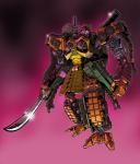 4_fingers armor decepticon fingers frown gun holding_melee_weapon holding_object holding_sword holding_weapon japanese_armor katana looking_at_viewer machine male mecha melee_weapon purple_background ranged_weapon red_eyes samurai samurai_armor shoulder_cannon simple_background solo standing sword tank threads vehicle warrior weapon kazumasa_yasukuni hasbro takara_tomy transformers bludgeon_(transformers) cybertronian humanoid living_machine robot 2015 digital_media_(artwork) hi_res