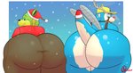 anthro butt clothed clothing duo holidays male male/male nude red_nose shikapandakuma christmas the_dreamstone bridgie_the_heligator bridgie_the_heligator_(character) rudolph_the_red-nosed_reindeer rufus_(the_dreamstone) santa_claus arthropod canid canine deer dinosaur dragonfly fox heligator insect kangaroo macropod mammal marsupial new_world_deer noop prehistoric_species reindeer reptile scalie hi_res