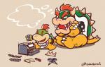 2018 absurd_res anthro bowser bowser_jr. claws controller duo electronics father_(lore) father_and_child_(lore) father_and_son_(lore) game_console game_controller hair hi_res horn koopa male mario_bros nintendo nintendo_labo nintendo_switch parent_(lore) parent_and_child_(lore) parent_and_son_(lore) red_hair scalie scissors shell short_hair signature son_(lore) takehiro_l