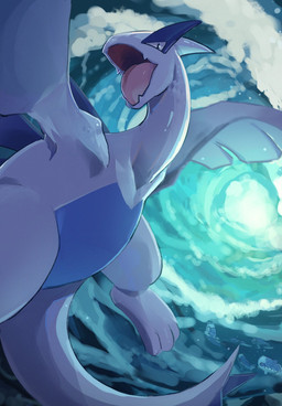 black_eyes blue_body flesh_fang horn looking_at_viewer multicolored_body open_mouth roaring solo tail tongue two_tone_body water white_body wings chufflepop nintendo pokemon generation_7_pokemon pokemon_(species) wishiwashi wishiwashi_(solo_form) 2023 digital_media_(artwork) digital_painting_(artwork) hi_res painting_(artwork)