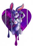 2016 anthro azura_inalis biped blush breasts buckteeth chain cuff_(restraint) disney eyelashes female fingers front_view fur genitals heart_eyes heart_symbol judy_hopps lagomorph leporid looking_at_viewer mammal nipples nude prison pussy rabbit restraints shackles smile solo standing teeth zootopia
