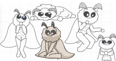 ambiguous_gender antennae_(anatomy) anthro biped black_eyes black_sclera blush fluffy fur insect_wings lepidopteran_wings multiple_poses nude_anthro pose solo spread_wings tan_body tan_fur wings nobuddy fluff_(nobuddy) arthropod insect lepidopteran moth digital_media_(artwork) hi_res sketch whiteboard_fox_(artwork)