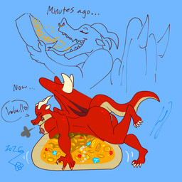anthro belly big_belly bouncing_belly butt claws coin eyeliner facial_piercing female forked_tongue genitals gold_(metal) long_tongue lying lying_on_ground makeup nose_piercing nose_ring object_vore on_front on_ground piercing ring_piercing scales smoke smoke_from_mouth solo tail tongue transparent_belly vore vulva wings x-ray_view petramcbiteybite mythology banksy_(petramcbiteybite) dragon mythological_creature mythological_scalie scalie 1:1 digital_media_(artwork) hi_res