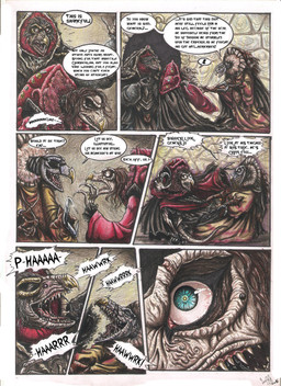 ambiguous_gender angry anthro beak bullying claws clothed clothing dialogue elderly elderly_intersex evil_grin evil_laugh fangs fully_clothed gown group inside mocking multi_limb renaissance_clothing smile speech_bubble teeth text toe_claws trio wounded skekla_(artist) ask_the_skeksis the_dark_crystal skekla_the_illustrator skekna_the_slave_master skekung_the_garthim_master alien skeksis 2016 comic english_description english_text hi_res signature