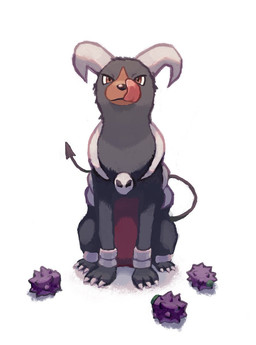 2_horns ambiguous_gender berry claws feral food fruit horn licking licking_lips looking_at_viewer plant simple_background sitting snout solo spade_tail tail tongue tongue_out white_background aruco_coo nintendo pokemon canid canine canis domestic_dog generation_2_pokemon houndoom mammal pokemon_(species) 2026 hi_res shaded