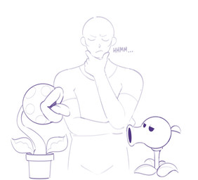 5_fingers ambiguous_gender ambiguous_human bald clothing empty_eyes eyeless eyes_closed fingers group half-closed_eyes leaf lips male mouth_closed narrowed_eyes not_furry open_mouth plant plant_pot potted_plant shirt short_sleeves text thick_lips thinking tongue tongue_out topwear trio dsmnut electronic_arts mario_bros nintendo plants_vs._zombies popcap_games elemental_creature flora_fauna human mammal peashooter_(pvz) piranha_plant 2026 crossover english_text hi_res monochrome sketch