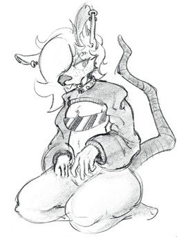 anthro choker jewelry long_tail male necklace piercing solo tail thick_thighs zomerous_(artist) glop_(zomerous) mammal murid murine rat rodent hi_res