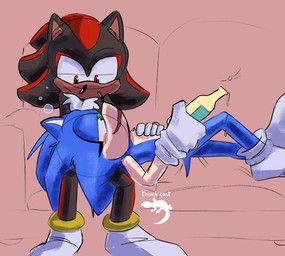 alcohol anthro beverage blush clothing drunk duo footwear furniture lying lying_on_lap lying_on_sofa male male/male on_back on_sofa socks sofa substance_intoxication white_clothing white_footwear white_socks trenchcoatgecko sega sonic_the_hedgehog_(series) shadow_the_hedgehog sonic_the_hedgehog eulipotyphlan hedgehog mammal hi_res