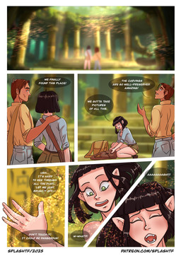 duo female male male/female romantic romantic_couple text transformation transformation_sequence splashtf felid feline human mammal absurd_res comic english_text hi_res url