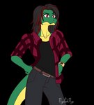 annoyed anthro calculator clock flannel_shirt male waiting watch nyagirl casio icarus_aresane lizard reptile scalie animated short_playtime