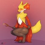 anthro blush crouching embers female female_anthro freckles heart_symbol looking_at_viewer muscular muscular_thighs one_eye_closed presenting showing_leg smoke solo tongue tongue_out wink winking_at_viewer mr.smile nintendo pokemon scarlett_(mr.smile) delphox generation_6_pokemon pokemon_(species) 1:1 hi_res