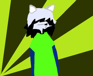 anthro clothing green_clothing green_shirt green_topwear hair legs_not_visible long_hair male shirt solo topwear white_hair warghthenite arctic_fox canid canine fox mammal true_fox digital_media_(artwork) microsoft_paint_(artwork)
