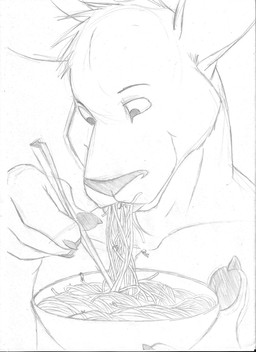 anthro bowl chopsticks claws closed_smile container finger_claws food group head_tuft holding_bowl holding_container holding_object macro male male_anthro micro mouth_closed noodles nude oral_vore simple_background size_difference smile solo_focus tuft vore solaxe_(artist) kangaroo macropod mammal marsupial monochrome sketch
