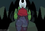 2_horns bottomless bouncing_butt butt cloak cloak_only clothed clothing dark_body female grey_body horn inside monotone_body rear_view red_cloak red_clothing solo walk_cycle walking white_horn snaif hollow_knight team_cherry hornet_(hollow_knight) arthropod 2d_animation animated artist_name digital_media_(artwork) loop pixel_(artwork) pixel_animation short_playtime signature