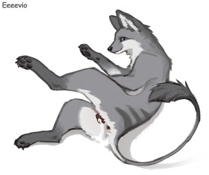 after_sex after_vaginal animal_genitalia animal_vulva anus bodily_fluids butt canine_genitalia canine_vulva claws cum cum_from_vagina cum_in_vagina cum_inside female female_feral feral fur genital_fluids genitals leaking_cum leaking_vagina pawpads paws plump_labia predator/prey simple_background smile solo tail text vaginal vulva eeeevio sekhmetha canid canine fox hybrid mammal english_text hi_res