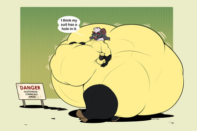abdominal_bulge anthro anthro_pred belly big_belly big_butt biped black_body black_boots black_clothing black_footwear black_gloves black_handwear bloated boots bottom_heavy brown_horn butt clothed clothing curled_horn dialogue ear_piercing ear_ring eyebrows fangs fingers footwear fully_clothed fully_inside fur gloves group handwear hazmat_suit hoop_ear_ring hooves horizontal_pupils horn huge_belly huge_butt huge_hips huge_thighs hyper hyper_belly hyper_butt hyper_hips hyper_thighs jewelry latex latex_clothing latex_skinsuit male male_pred mask_off motion_lines open_mouth piercing planted_sign pupils red_eyes red_sclera ring_piercing sharp_teeth shoes skinsuit soft_vore struggling struggling_prey suit teeth text thick_thighs tight_clothing unguligrade unseen_prey vore walking warning_sign white_body white_eyebrows white_fur wide_hips wool_(fur) yellow_clothing yellow_outfit yellow_suit darkcresentskymin gruff_(gruffad) bovid caprine mammal sheep 2025 digital_drawing_(artwork) digital_media_(artwork) english_text hi_res signature