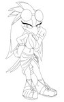 5_toes beachwear bikini breasts clothing feet female flip_flops footwear sandals shoes solo swimwear toes two-piece_swimsuit foot_ninja15 sega sonic_riders sonic_the_hedgehog_(series) wave_the_swallow avian bird humanoid hi_res line_art monochrome