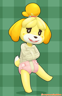 accessory anthro bdsm bondage bound buckteeth clean_diaper clothed clothing diaper dipstick_tail female fur hair_accessory looking_at_viewer markings open_mouth pattern_background pink_diaper restraints simple_background solo straitjacket tail tail_markings tan_body tan_fur teeth toony toony_eyes wearing_diaper yellow_ears the_padded_room animal_crossing nintendo isabelle_(animal_crossing) canid canine canis domestic_dog mammal shih_tzu toy_dog hi_res watermark