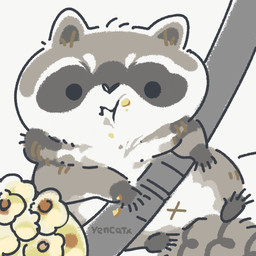 biped black_eyes black_nose chibi dot_eyes feral food grey_body navel simple_eyes sitting solo white_body x_navel yencatx mammal procyonid raccoon 1:1 2022