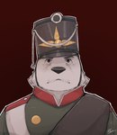 anthro clothed clothing fur green_clothing headgear male napoleonic russia russian solo warrior white_body white_fur callmetatsuo bear mammal polar_bear ursine absurd_res hi_res