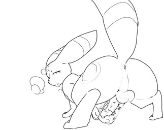 animal_genitalia animal_penis anus backsack balls big_butt bodily_fluids breath butt canine_genitalia canine_penis cum cum_in_sex_toy ejaculation feet feral genital_fluids genitals holding_object holding_sex_toy looking_back male male_feral markings masturbation narrowed_eyes open_mouth penetrable_sex_toy penile penile_masturbation penis perineum quadruped raised_tail ring_(marking) sex_toy sex_toy_insertion solo standing tail tongue tongue_out vein veiny_penis kokujin nintendo pokemon eeveelution generation_2_pokemon pokemon_(species) umbreon 2026 archived_source black_and_white digital_drawing_(artwork) digital_media_(artwork) full-length_portrait line_art monochrome portrait