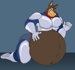 air_inflation anthro armor belly belly_inflation big_belly blush bodily_fluids collar hand_on_belly huge_belly hyper hyper_belly inflation kneeling male muscular muscular_male navel solo sweat jakeshepherd502 road_rovers blitz_(road_rovers) canid canine canis domestic_dog mammal absurd_res hi_res