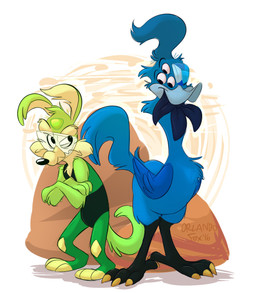 3_toes alternate_species anthro barefoot beak blue_body blue_feathers claws crossed_arms duo eyewear feathered_wings feathers feet fur fusion goggles green_body green_fur long_ears looking_aside looking_at_another multi_eye multi_tongue nude open_mouth simple_background toes tongue tongue_out wings orlandofox cartoon_network cc-by-nc-nd creative_commons looney_tunes steven_universe warner_brothers peridot_(steven_universe) road_runner_(looney_tunes) tongue_monster_(steven_universe) wile_e._coyote alien canid canine canis corrupted_gem coyote gem_(species) mammal monster peridot_(gem_species) 2016 digital_media_(artwork)
