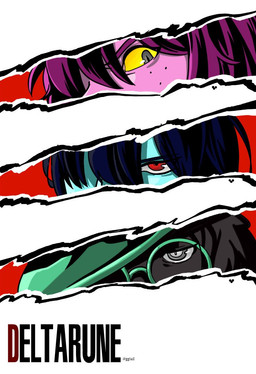 anthro black_body black_fur blue_body blue_hair blue_skin clothing eyewear female freckles fur glasses grey_eyes group hair hat headgear headwear male pink_hair purple_hair red_eyes simple_background style_emulation white_background witch_hat yellow_sclera ggtail_(artist) atlus deltarune megami_tensei persona_(series) sega undertale_(series) kris_dreemurr ralsei susie_(deltarune) bovid caprine darkner goat human mammal reptile scalie 2018 digital_media_(artwork)