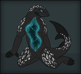 anthro black_body black_border blue_eyes blue_insides blue_mouth blue_saliva blue_teeth bodily_fluids border breasts colored_saliva eye_markings female fin hollow_body inviting kneeling looking_at_viewer markings mouth_shot open_mouth plushie saliva smile solo split_body stitch_(sewing) tail tail_fin teeth toothy_smile unusual_anatomy unusual_bodily_fluids unusual_saliva wet white_markings toracanix animate_inanimate aquatic fish living_clothing shark colored full-length_portrait hi_res portrait