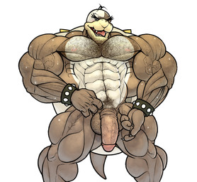 abs aged_up animal_genitalia anthro balls biceps big_balls big_muscles big_penis biped black_hair black_pubes bodily_fluids body_hair bracelet brown_body brown_skin chest_hair claws erection facial_hair fangs genitals grey_body grey_skin hair hairy humanoid_genitalia humanoid_penis jewelry looking_at_viewer male manly muscular muscular_anthro muscular_male nipples non-mammal_balls nude open_mouth pecs penis pose presenting presenting_balls presenting_penis pubes scales sheath shell simple_background smile solo spiked_shell spikes spikes_(anatomy) standing studded_bracelet studded_jewelry studs sweat tail teeth tongue vein veiny_muscles veiny_penis white_background ripped-saurian mario_bros nintendo koopaling morton_koopa_jr. dragon_koopa koopa reptile scalie 2013 portrait three-quarter_portrait