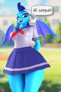 anthro clothing female membrane_(anatomy) membranous_wings school_uniform solo uniform wings argos90 friendship_is_magic hasbro my_little_pony mythology princess_ember_(mlp) dragon mythological_creature mythological_scalie scalie 2:3 3d_(artwork) blender_(artwork) blender_cycles_(artwork) digital_media_(artwork) hi_res