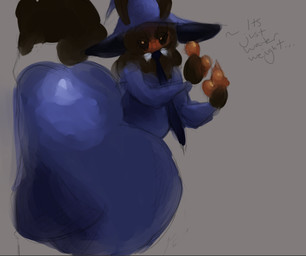 anthro big_butt butt clothing hat headgear headwear huge_butt huge_thighs male solo thick_thighs wizard_hat salsalaz_(artist) arthropod insect lepidopteran moth