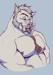 beard body_hair facial_hair male muscular nipples pecjob pecs piercing sex snout tongue tusks timberdonk mammal orc suina hi_res