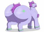 all_fours barazoku big_butt butt crosshairs feral green_eyes hair huge_butt lips looking_at_viewer looking_back male purple_lips simple_background white_background megacoolbear_(artist) equid equine horse mammal pony