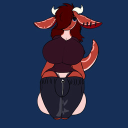 balls big_balls big_breasts breasts chibi genitals gynomorph horn huge_balls huge_breasts hyper hyper_balls hyper_breasts hyper_genitalia intersex piercing solo tail thick_thighs krorenshima mythology dragon mythological_creature mythological_scalie scalie 1:1 alpha_channel hi_res