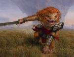 armor bodily_fluids charging drooling fangs female grass hair holding_melee_weapon holding_object holding_sword holding_weapon mardu melee_weapon open_mouth outside plant red_hair running saliva solo sword teeth warrior weapon steven_belledin hasbro magic:_the_gathering wizards_of_the_coast goblin humanoid official_art traditional_media_(artwork)