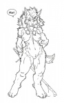 anthro blood bodily_fluids breasts ear_piercing fangs female genitals inks looking_at_viewer melee_weapon navel nipples nude piercing pussy simple_background smile solo sword teeth warrior weapon white_background dktorzi blizzard_entertainment warcraft canid mammal werecanid werecreature worgen 2013 monochrome sketch