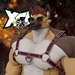 big_muscles brown_body brown_fur brown_hair eyewear fur hair harness huge_muscles male muscular nipples sunglasses vrchat_model white_body white_fur xca zgf_art vrchat canid canine mammal 1:1 2024 3d_(artwork) digital_media_(artwork)