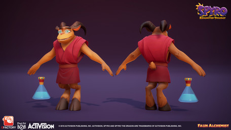 2_horns 4_fingers a-pose alchemist anthro black_claws brown_body brown_eyebrows brown_fur brown_hooves brown_horn brown_tail claws clothed clothed_anthro clothed_male clothing cloven_hooves curved_horn eyebrows eyewear finger_claws fingers fur glasses gradient_background green_eyes hooves horn light logo male multicolored_body multicolored_fur open_mouth open_smile purple_background red_clothing red_nose red_shirt red_tongue red_topwear red_tunic round_glasses shirt short_tail simple_background smile solo standing straight_arms tail teeth text thick_eyebrows three-quarter_view title tongue topwear tunic vial year marion_volpe activision spyro_reignited_trilogy spyro_the_dragon toys_for_bob alchemist_(spyro) faun_(spyro) mammal 2018 3d_(artwork) absurd_res autodesk_maya_(artwork) character_name colored copyright_name digital_media_(artwork) english_description english_text hi_res lighting marmoset_toolbag_(artwork) official_art shaded substance_painter_(artwork) unreal_engine_(artwork) zbrush_(artwork)