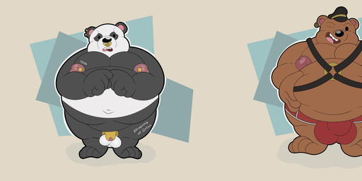 anthro areola barbell_piercing bdsm chastity_cage chastity_device erection fur group male male/male nipple_piercing nipples piercing smile text trio white_body white_fur jon_noj cartoon_network we_bare_bears grizzly_(we_bare_bears) ice_bear_(we_bare_bears) panda_(we_bare_bears) bear brown_bear grizzly_bear mammal ursine english_text hi_res