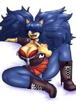 anthro big_breasts big_hair black_boots black_clothing black_footwear black_jacket black_lips black_topwear blue_body blue_fur boots bottomwear bra breasts clothing crossgender evil_grin female footwear fur fusion gesture green_eyes grin hair hand_gesture high_heeled_boots high_heels jacket knee_boots knee_highs legwear lips long_hair middle_finger mtf_crossgender open_mouth pattern_clothing pattern_shirt pattern_topwear pigtails plaid plaid_clothing plaid_shirt plaid_topwear pleated_skirt red_bra red_clothing red_underwear school_uniform sharp_teeth shirt shoes skirt smile solo spread_legs spreading standing teeth tongue tongue_out topwear underwear uniform wiyuur danganronpa sega sonic_the_hedgehog_(series) spike_chunsoft junko_enoshima sonic_the_hedgehog eulipotyphlan hedgehog mammal absurd_res hi_res