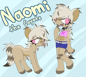 anthro belt bottomwear braces clothing collar eyeliner fangs female feral fur gesture hand_gesture makeup pink_eyes pointing pointing_at_self simple_background skirt snout solo spiked_collar spikes tail teeth lilstarlite naomi_(lilstarlite) canid canine canis coyote mammal 2024 digital_drawing_(artwork) digital_media_(artwork) hi_res model_sheet trans_(lore) trans_woman_(lore)