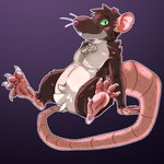 anthro big_tail crotch_tuft feet fluffy fur hindpaw male paws simple_background slightly_chubby smile solo tail toes tuft wisty mammal murid murine rat rodent 1:1 2022 absurd_res hi_res